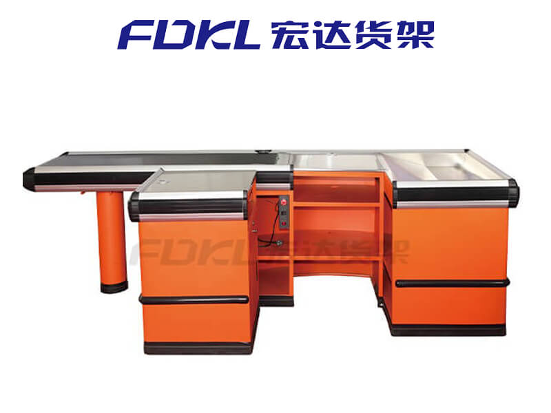 Orange Color Supermarket Checkout Counter